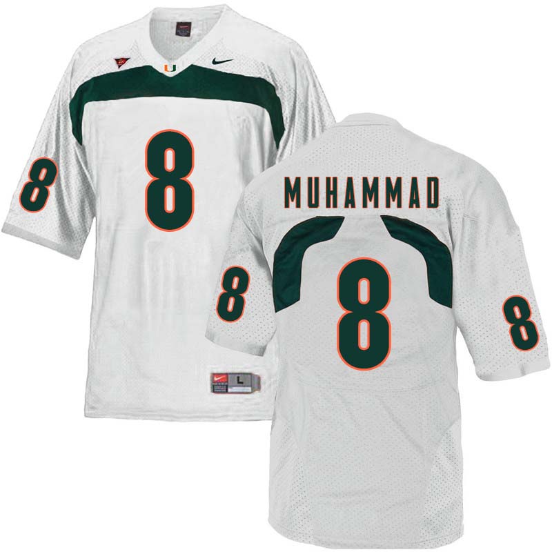 Nike Miami Hurricanes #8 Al-Quadin Muhammad College Football Jerseys Sale-White - Click Image to Close